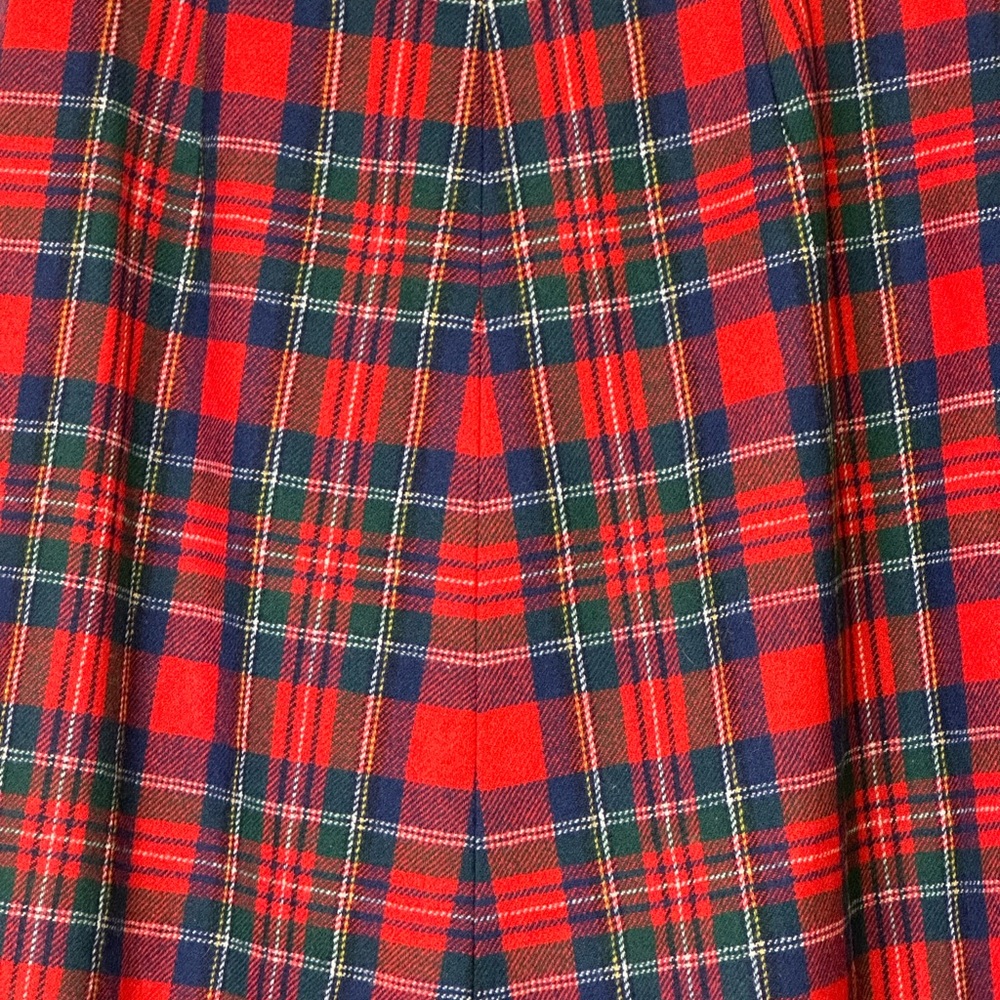 Pendleton Vintage Red Royal Stewart Tartan MIDI ALine Christmas Plaid Wool Skirt - Picture 11 of 12